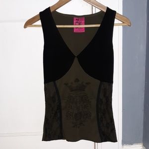 Tough luv corset look tank top